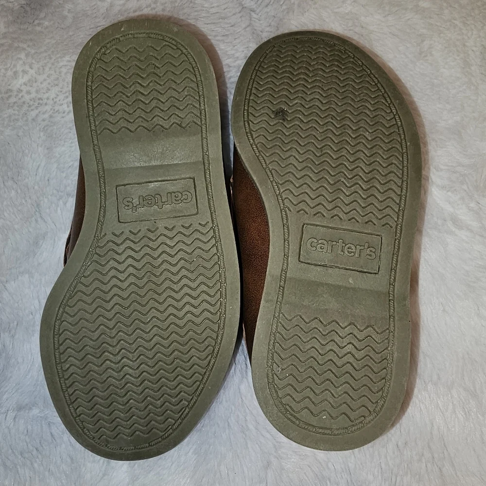 Carter’s Toddler Brown Loafer Boat Shoes Boys Dress Casual Sz 7T - Picture 3 of 7